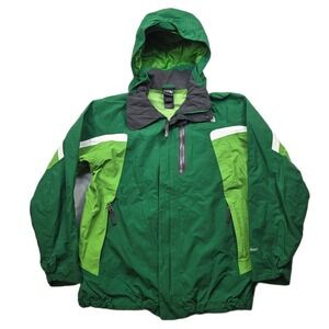 The North Face HyVent Jacket Boys Youth Large 14 16 Green Hooded Waterproof Ski